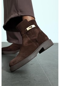 Resim Kahverengi Süet Klasik Binici Bot 22391 Kahverengi Süet 