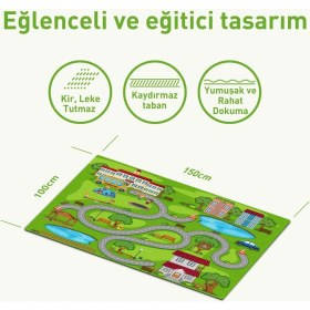 Resim Fibril Carpdress Desenli Kaydırmaz Oyun Halısı 100 x 150 cm S DESEN 