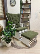 Resim Asedia Mama Puflu Lake Yeşil Minderli Sallanan Emzirme Koltuğu 