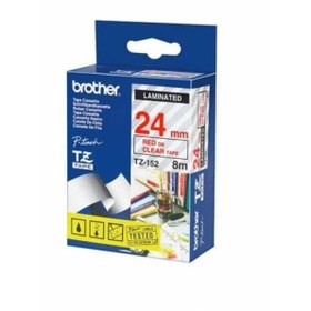 Resim Brother Tz-152 (24mm) Kırmızı Lamine Etiket 