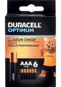 Resim Duracell Optimum Aaa İnce Kalem Pil 6lı 