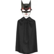 Resim Batman Maskesi Catwoman ve Batman Pelerini Siyah Set 