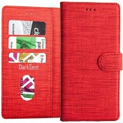 Resim Bonjux Samsung Galaxy Note 9 Kumaş Kılıf Kredi Kartı Para Bölmeli Standlı Cüzdan Kılıf 