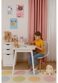 Resim Kadife Dokulu Ada Fon Perde Salon Yatak Odası Pembe 