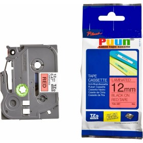Resim Puun Brother TZE-431 12MM x 8m Kırmızı Üzerine Siyah Muadil Laminasyon Etiket Şeridi 