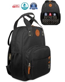 Resim Popi Anne Bebek Bakım ve Sırt Çantası Termal Biberon Bölmeli Geniş Hacimli Şık Tasarım Siyah 