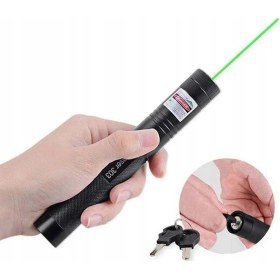 Resim Powermaster OM-120118650 Pilli Şarjlı Anahtar Emniyetli Yeşil Lazer Pointer (50 Km) 