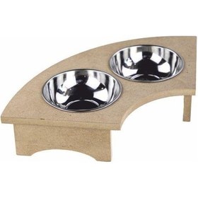 Resim Ahşap Kedi-Köpek Mama Kabı Km-14 Demonte 