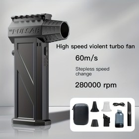 Resim Vakum Temizleyici Set, Her Şeyi Bir Arada Temizlik Ustası Güçlü, Sıkıştırılmış Hava Toz Alma - Mini Üfleme Turbo Fan, Elektrikli Toz Alma - Klavye Temizleme Kiti - Jet Kurutma Üflemeli Makinesi - Araba Kurutucu Hava Üflemesi - PC Toz Alma için, Kar Üfleme, Su Soğutma Fanı 