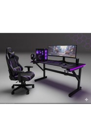 Resim X My Table Rgb Ledli Kumandalı Oyuncu Masası 130x65x76 