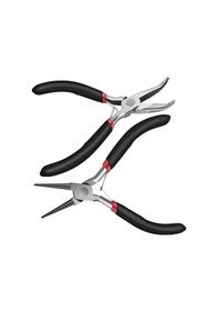 Resim İşçilik Ve Onarım İçin 2 Paket Bükülmüş Zincir Kargaburun Ve Yuvarlak Kargaburun, Takı Yapımı Malzemeleri - Siyah Ve Gümüş 