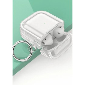Resim Dukkanıum Movenchy Airpods 4 (4.nesil) Shiny Şeffaf Kılıf - Beyaz 