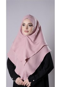 Resim Hürrem Bone Pudra Pratik Hazır Geçmeli Tesettür Eşarp Pamuk Caz Kumaş Çift Katlı Çapraz Hijab 2304 06 