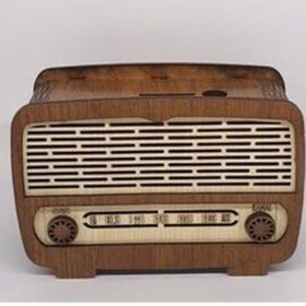 Resim Rustik Ahşap Radyo Kumbara 