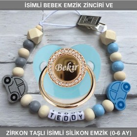 Resim Sahi Aksesuar İsimli Bebek Emzik Zinciri ve İsimli Bebek Silikon Emzik BEZYI275 Pembe 