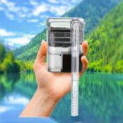 Resim 1pc İnce Akvaryum Filtresi 7.57-18.93 L Tanklar için, USB Güçlü Asılı Şelale Filtresi Ayarlanabilir Akış, 66GPH, Sessiz Çalışma, Siyah Filtre Köpüğü Dahil, Batarya Gerekmez 