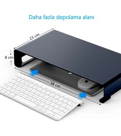 Resim Newolexx Çok Amaçlı Monitör Laptop Notebook Standı Yükseltici Sehpa Siyah Metal 