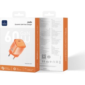 Resim Wiwu Wi-G037 Jade Dynamic Serisi AVS Özellikli GaN Tech PD Hızlı Şarj Özellikli Şarj Başlığı 60W - Turuncu 
