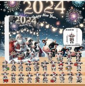 Resim Noel Ağacı Süslemeleri İçin Şenlikli Asma Süslerle Birlikte 24 Günlük Geri Sayımlı İnek Noel Advent Takvimi 