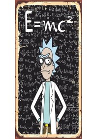 Resim free rick e:mc2 mini retro ahşap poster 