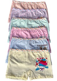 Resim Katmirra 6'lı Pastel Renk Kız Çocuk Baskılı Boxer 