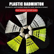 Resim 6 Paket Dayanıklı Naylon Badminton Shuttlecocks, Yüksek Performanslı PA Malzemesi, Açık Hava Eğitimi Spor Ekipmanı, Beyaz ve Sarı 