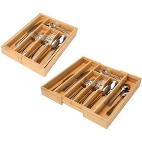 Resim Bambu Kaşıklık 7 Gözlü Genişleyebilir Organizer Ra011 