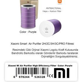 Resim Xiaomi 2s Xiaomi Mi Air Purifier 2s Filtre Mor Antibakteriyel 