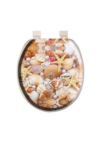 Resim Comfort Lüks Klozet Kapağı Beyaz Deniz Kabuğu Desen 