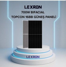 Resim Lexron 700w Monokristal Bifacial Half-cut Topcon Güneş Paneli 