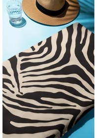 Resim Dijital Baskı Plaj Deniz Havlusu Zebra Desenli Peştamal Hvl0185 Renkli 