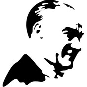 Resim Genel Markalar Atatürk Silüeti Sticker Oto Motor Laptop Duvar Folyo Sticker 25x27 Cm 