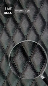 Resim KAPİTONE DERİSİYAH DERİ SİYAH NAKIŞ BAKLAVA DESEN 7MT(7000 CM) - (ENİ 140 CM ) - KAPİTONE DERİ 