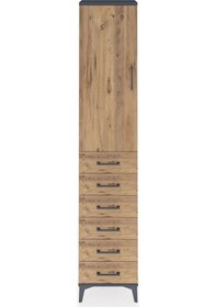 Resim Arges Dolap 2 Raflı 6 Çekmeceli Tek Askılı 44x30x221 Antrasit-çam Antrasit 