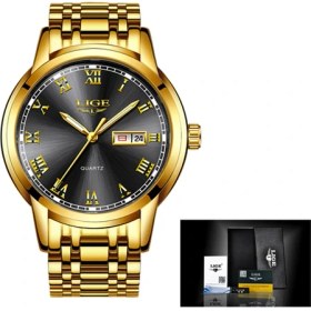 Resim Hanyang Altın Siyah S 2022 Lıge Üst Marka Lüks Erkek Saati Su Geçirmez Tarih Saat Erkek Spor Saatler Erkekler Kuvars Rahat Bilek Izle Relogio Masculino (Yurt Dışından) 