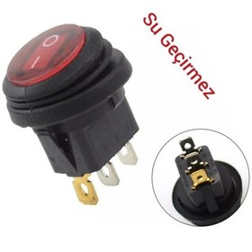 Resim Mr-131w Yuvarlak Kırmızı Işıklı Anahtar On-off Körüklü Su Geçirmez 3 Bacaklı 