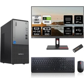 Resim Lenovo Thinkcentre Neo 50T Gen 5 Intel Core I7 13700 40GB 2tb SSD RTX3050/6GB 27" Fhd Monitör Fdos Masaüstü Bilgisayar & Per4 USB Bellek 12UB000LTRMNT3324 