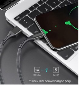 Resim Gritty Siyah Micro Usb 2.4a 200 cm (siyah) 