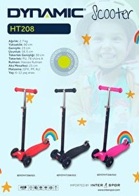 Resim Dynamic HT208 3 Tekerlekli Pembe Çocuk Scooter 