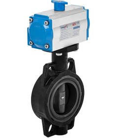 Resim Unox Ø 250 Çift Etkili Pnömatik Aktüatörlü Kelebek Vana Asit İçin 