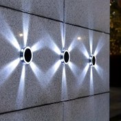 Resim 6 LED Güneş Enerjili Zemin ve Duvar Aydınlatma - Yürüyüş Yolu, Çim Alanı, Teras, Bahçe için Yenilenmiş Dış Mekan Aydınlatması - Enerji Tasarruflu Güneş Panosu Tasarımı, Şık Peyzajlar için Modern Plastik Aparatlar, GANXIN Güneş Enerjili Dış Mekan Işıkları 