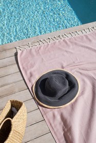 Resim Tan Dokulu Peştemal Gül Kurusu - Gül Kurusu / 100x175 