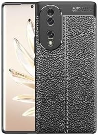 Resim Huawei Honor 70 Kılıf Deri Görünümlü Slim Silikon ile uyumlu 