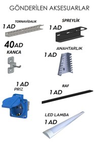 Resim dorf 2 Metre Modüler Üst Dolaplı 10 Çekmeceli Çalışma Tezgahı Boş 