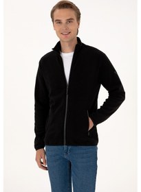 Resim U.S. Polo Assn. Erkek Regular Fit Siyah Polar Örme Hırka 50313779-VR046 