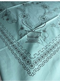 Resim Şık Turkuaz Kare Masa Örtüsü Günlük Ve Misafirlik 150 X 150 Cm Turkuaz 