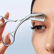 Resim Profesyonel Paslanmaz Çelik Kaş Makası ile Tarak - Hassas Şekillendirme İçin Hipoalerjenik Ergonomik İki-El Tasarımı, Depolama Poşeti İçerir, Erkekler ve Kadınlar İçin Mükemmel Hediye, Kaş Makası 