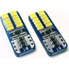 Resim T10 Led 24 Ledli Mini Yassı Park Plaka İç Aydınlatma Beyaz 2 Adet 