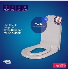 Resim Nkp Twin Çocuk Adaptörlü Yavaş Kapanır Klozet Kapağı 0350 