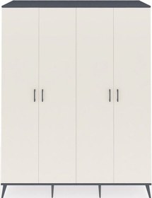 Resim Kronos Gardrop 4 Raflı 4 Kapaklı 4 Askılı 176x59x221 Antrasit-aytaşı/çam Aytaşı/çam 